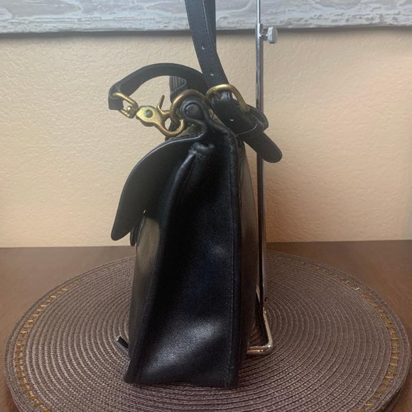 VTG Coach Bag Willis No H8O-9927 Black Cowhide Leather Nickel - Picture 2 of 7